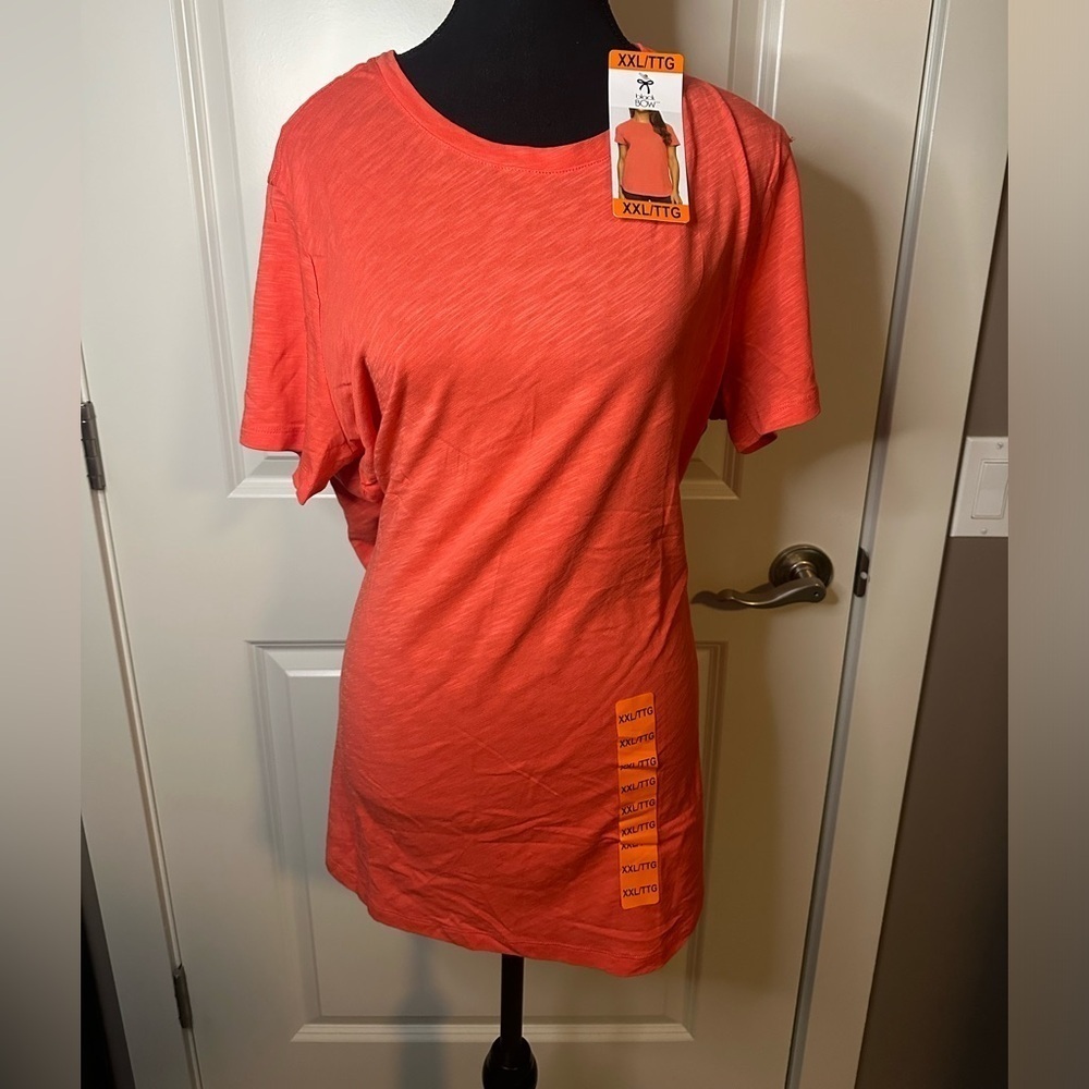New Black bow xxl coral tee shirt